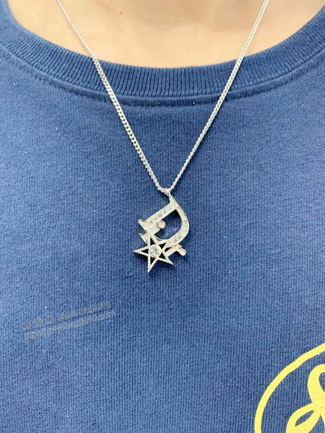 Dior飾品 迪奧經典熱銷款字母鑽中古項鏈   zgd1409